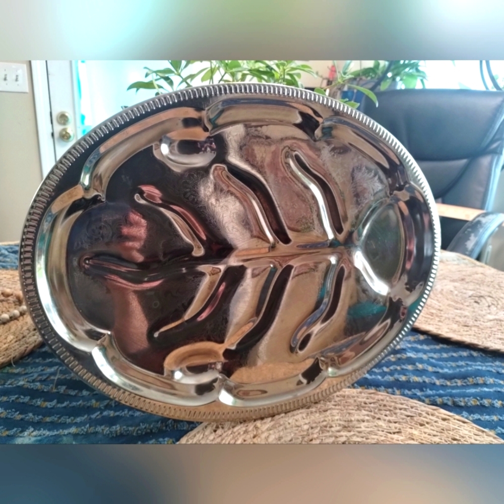 Vintage tree of life turkey/meat/ charcuterie platter EUC